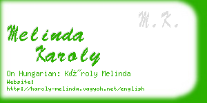 melinda karoly business card